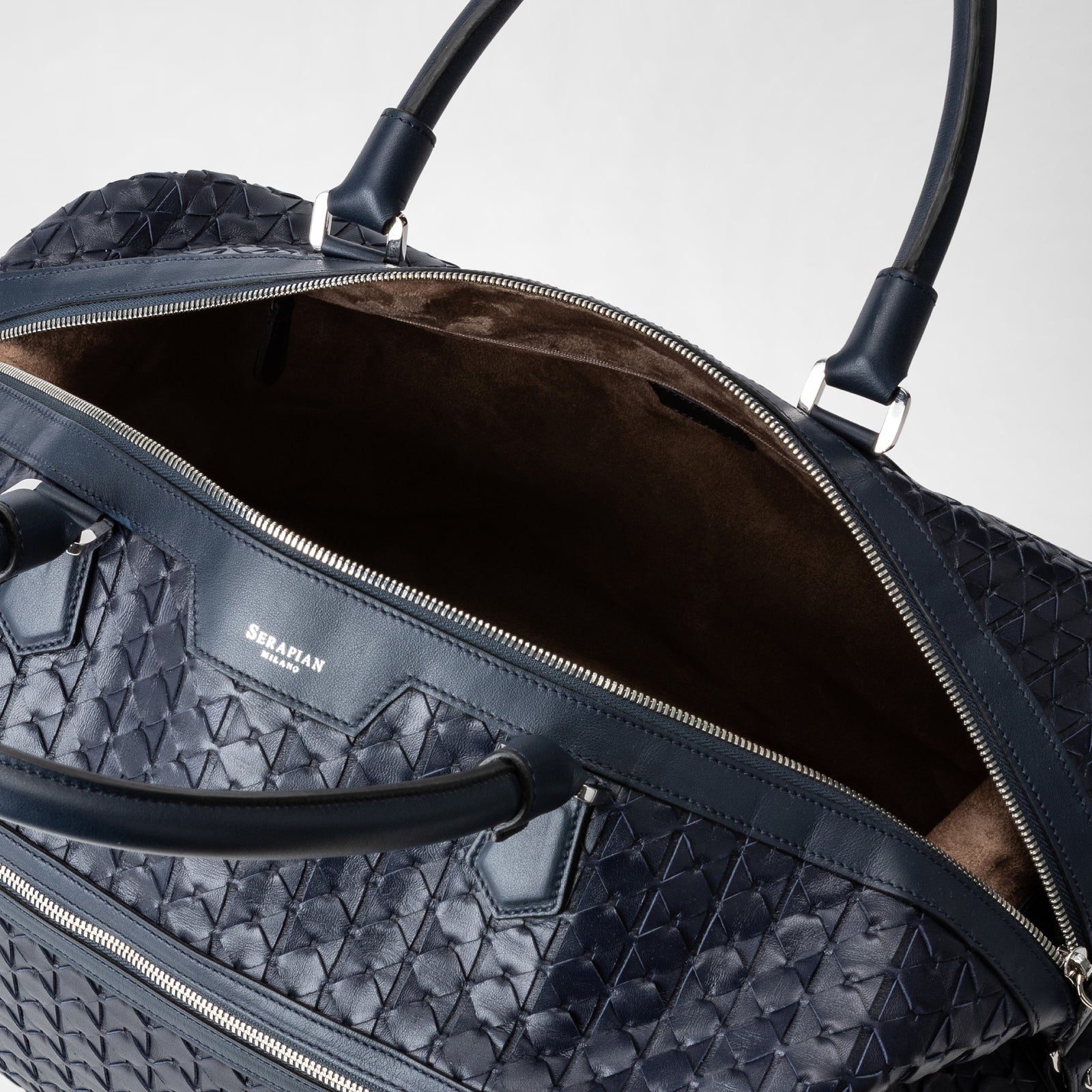 Travel bag in mosaico navy blue