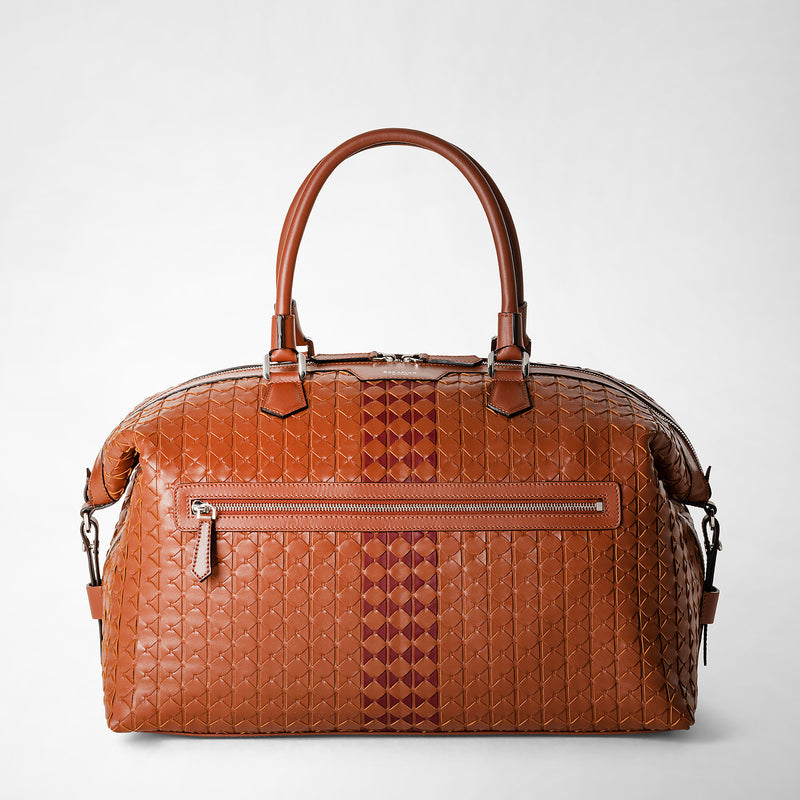 Travel bag in mosaico - chestnut/bordeaux