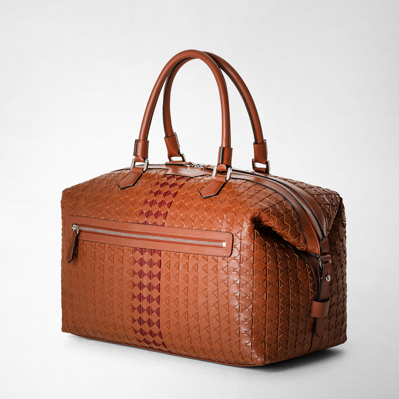 Travel bag in mosaico - chestnut/bordeaux