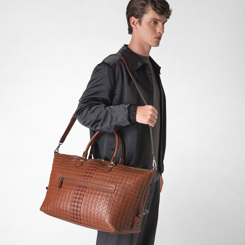 Travel bag in mosaico - chestnut/bordeaux