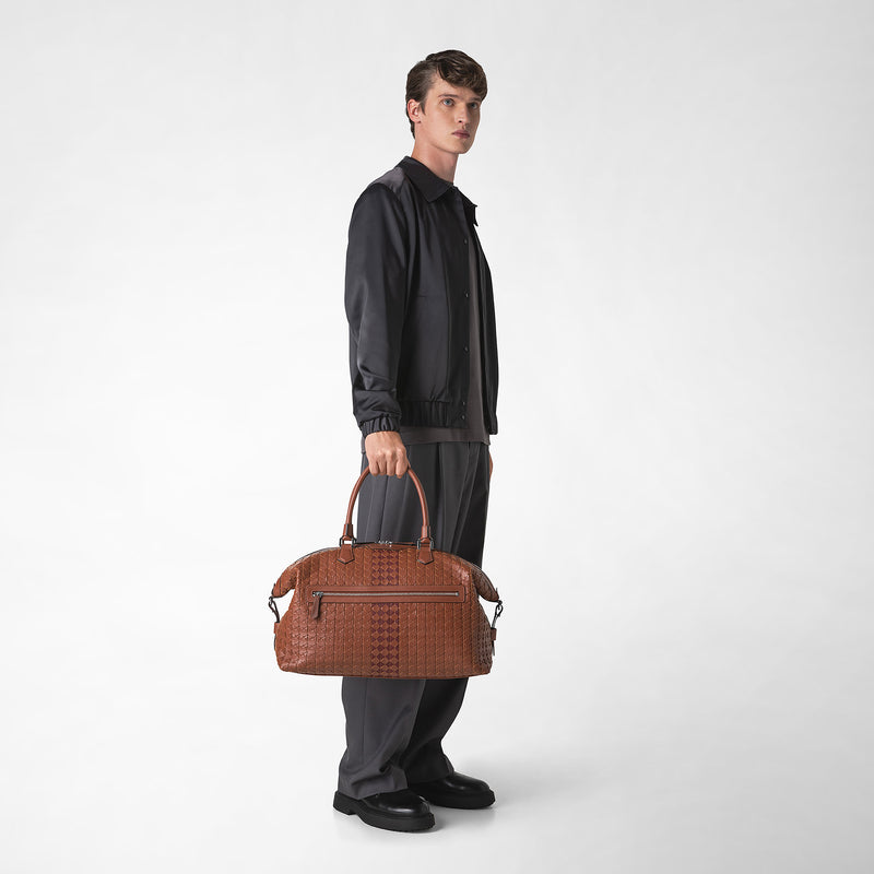Travel bag in mosaico - chestnut/bordeaux