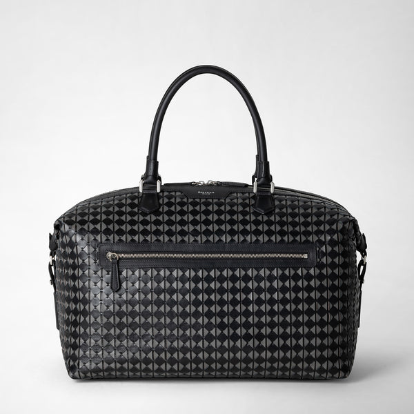 Travel bag in mosaico - black/asphalt gray