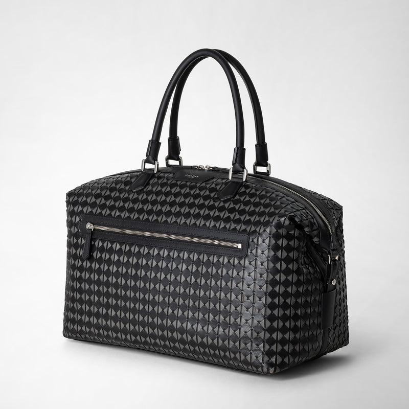 Travel bag in mosaico - black/asphalt gray