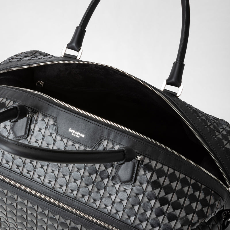 Travel bag in mosaico - black/asphalt gray