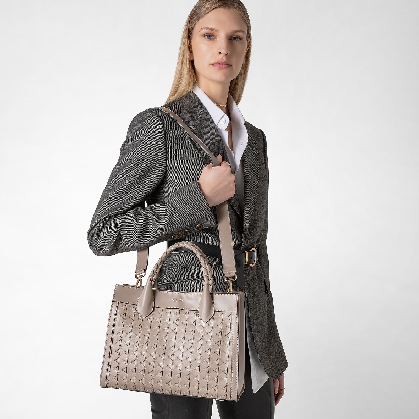 【SERAPIAN】MOSAICO製スモールLORELEIトートバッグ Small lorelei tote bag in mosaico sahara