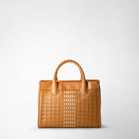 SMALL LORELEI TOTE BAG IN MOSAICO Caramel/Pale Pink