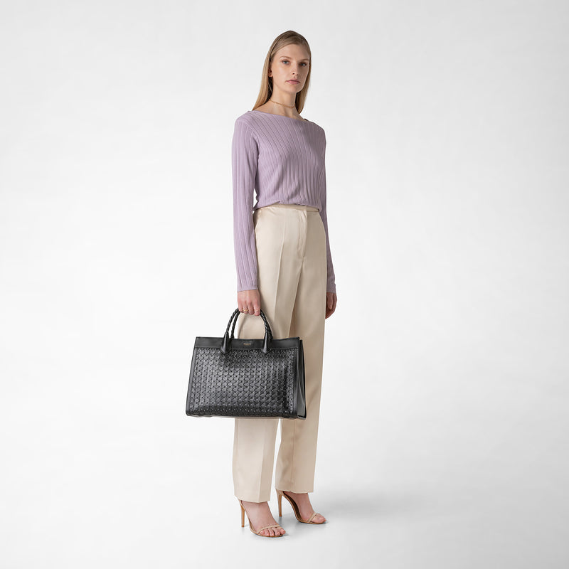 Lorelei tote bag in mosaico - black