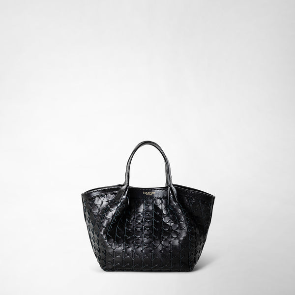 Borsa secret mini in mosaico - black