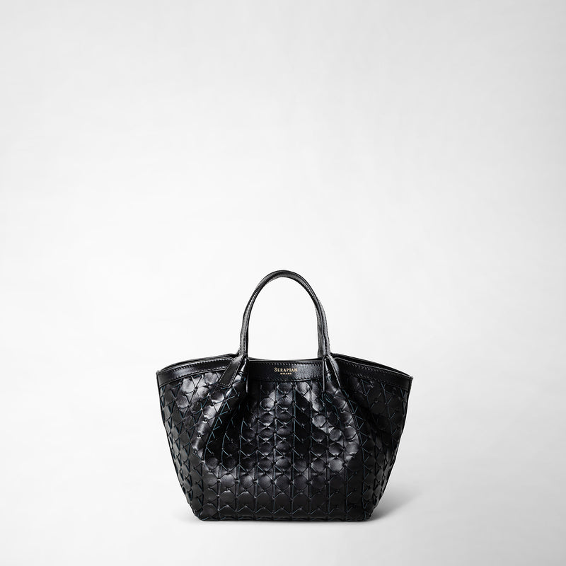 Mini secret bag in mosaico - black