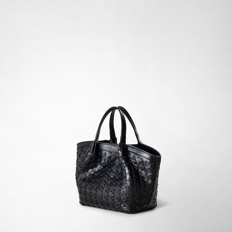 Mini secret bag in mosaico - black