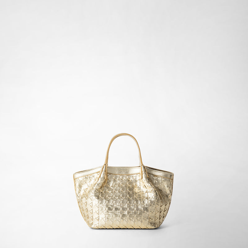 Mini secret bag in mosaico - light gold