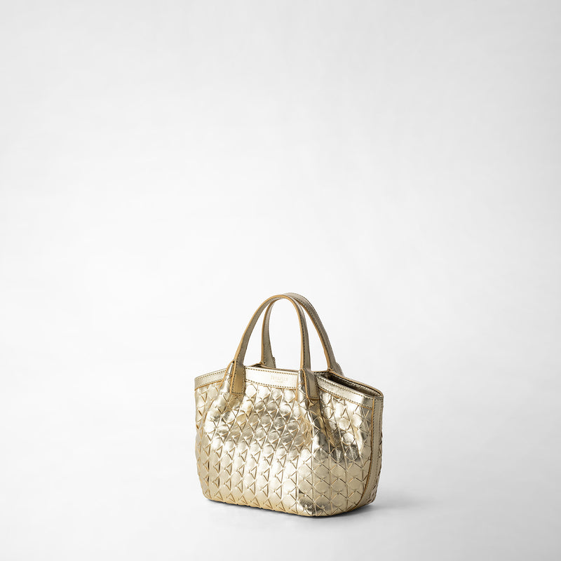 Mini secret bag in mosaico - light gold