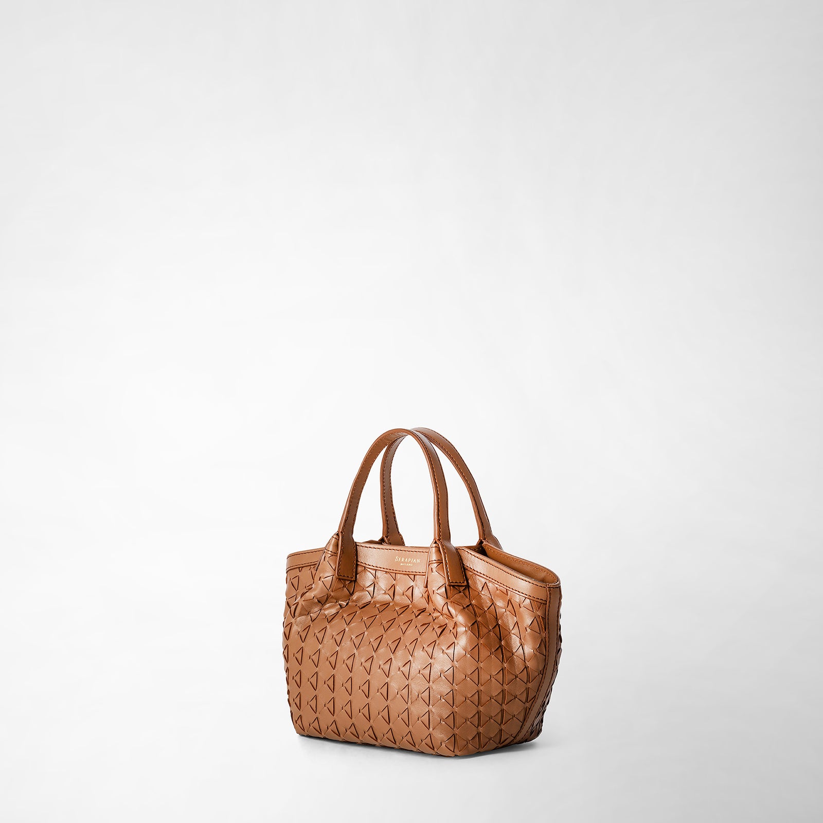Mini Secret Bag in Tan Mosaico Nappa