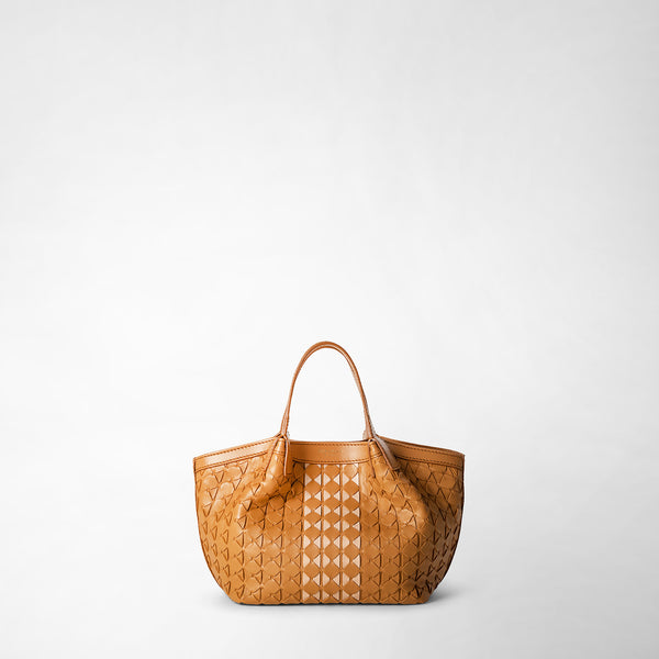Mini secret bag in mosaico - caramel/pale pink