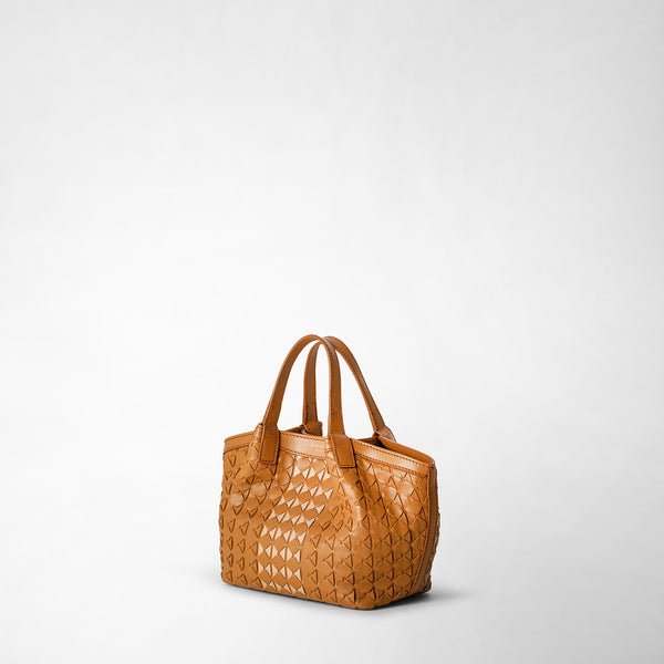Mini secret bag in mosaico - caramel/pale pink