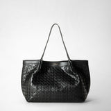 Small secret tote bag in mosaico - black