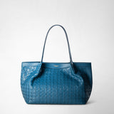 Small secret tote bag in mosaico - blue jeans