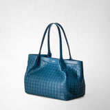 Small secret tote bag in mosaico - blue jeans