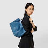 Small secret tote bag in mosaico - blue jeans