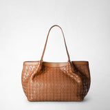 Small secret tote bag in mosaico - tan