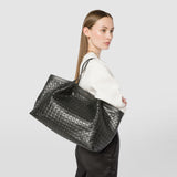 Secret tote bag in mosaico - black