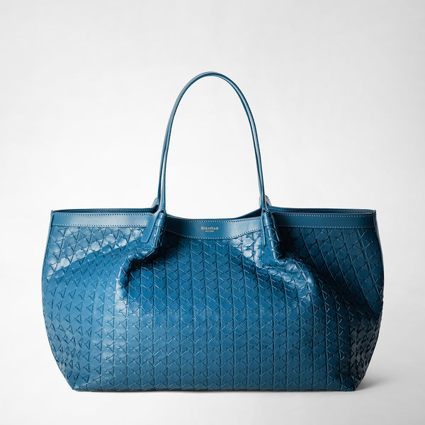 Secret tote bag in mosaico - blue jeans