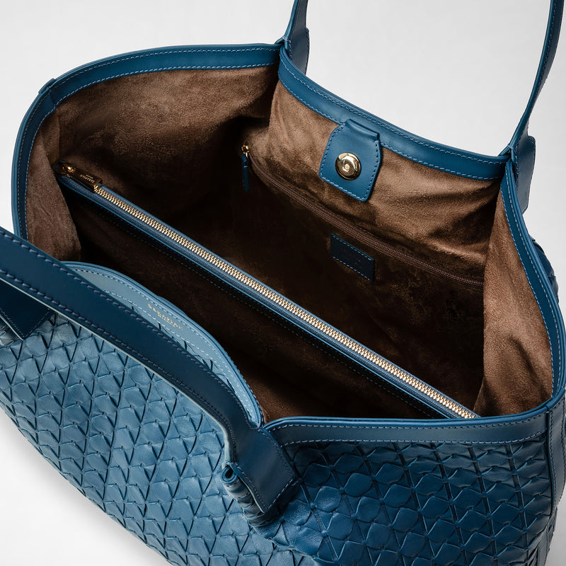 Secret tote bag in mosaico - blue jeans