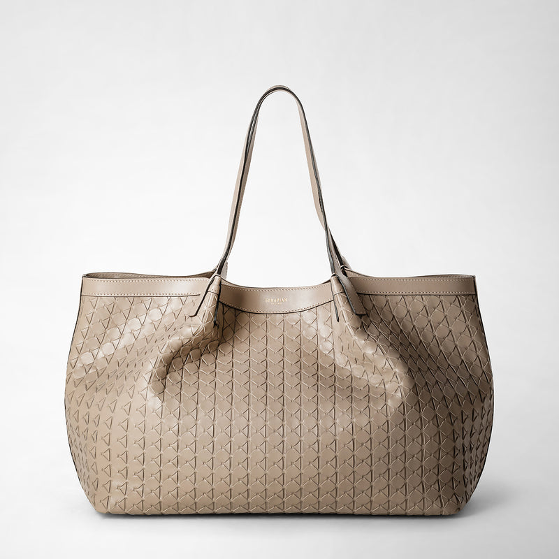 Serapian Secret Tote Bag in Mosaico, Woman, Off-White