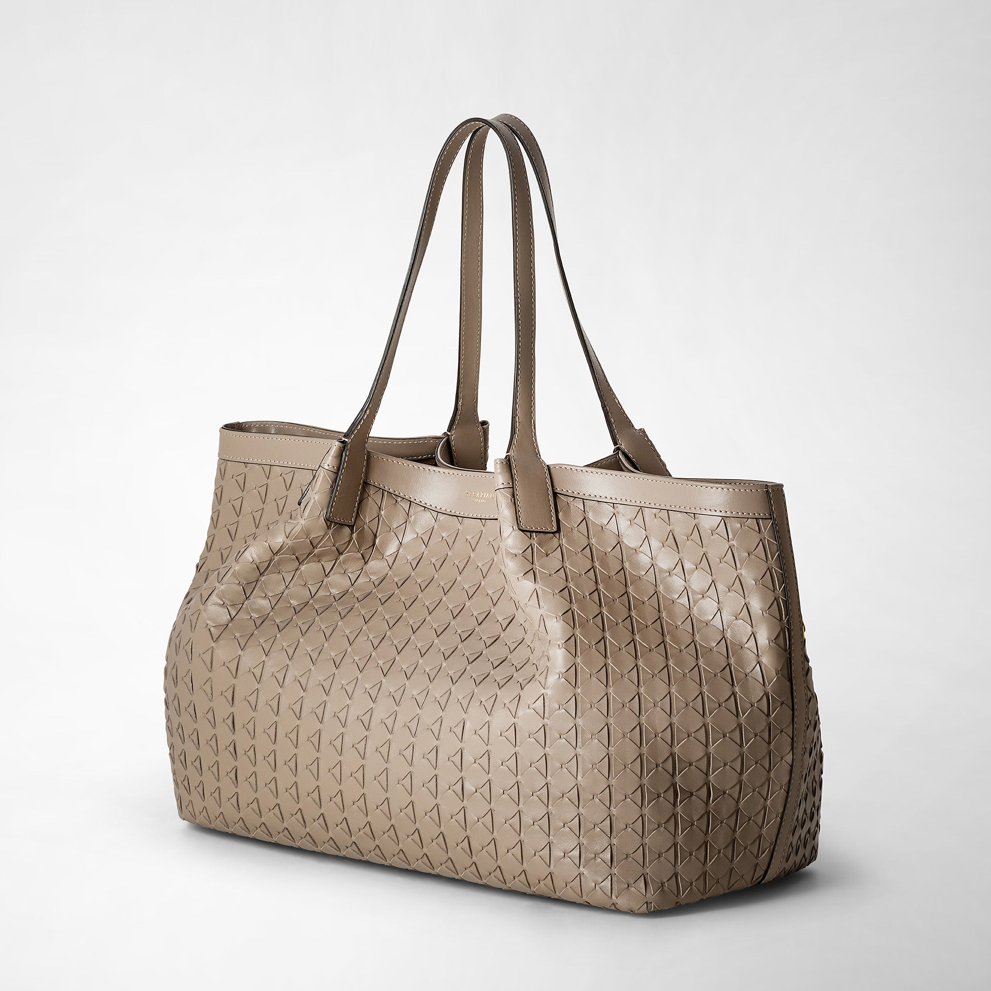 【SERAPIAN】RUGIADAレザー製SECRETトートバッグ Secret tote bag in mosaico sahara