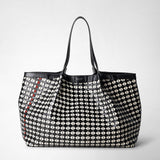 Secret tote bag in mosaico - black/off-white