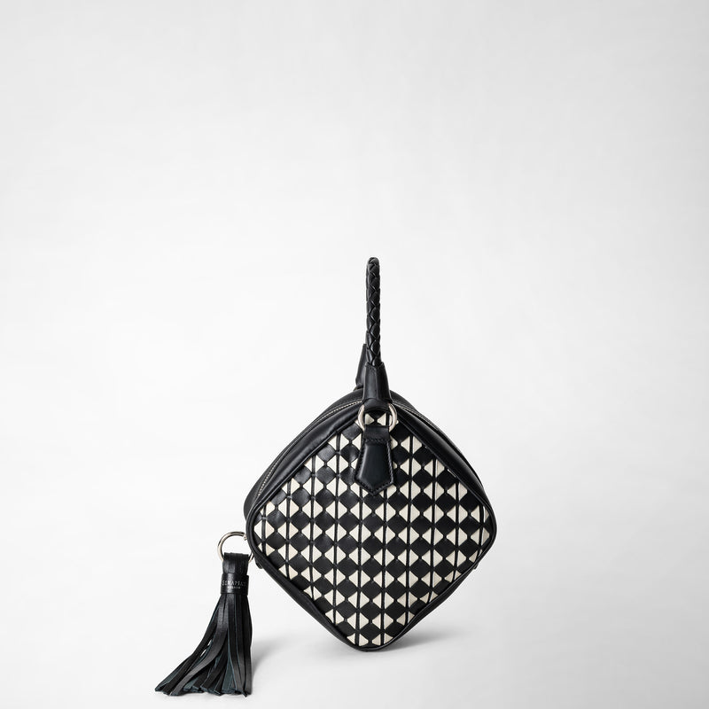 Petra handbag in mosaico - black/off-white