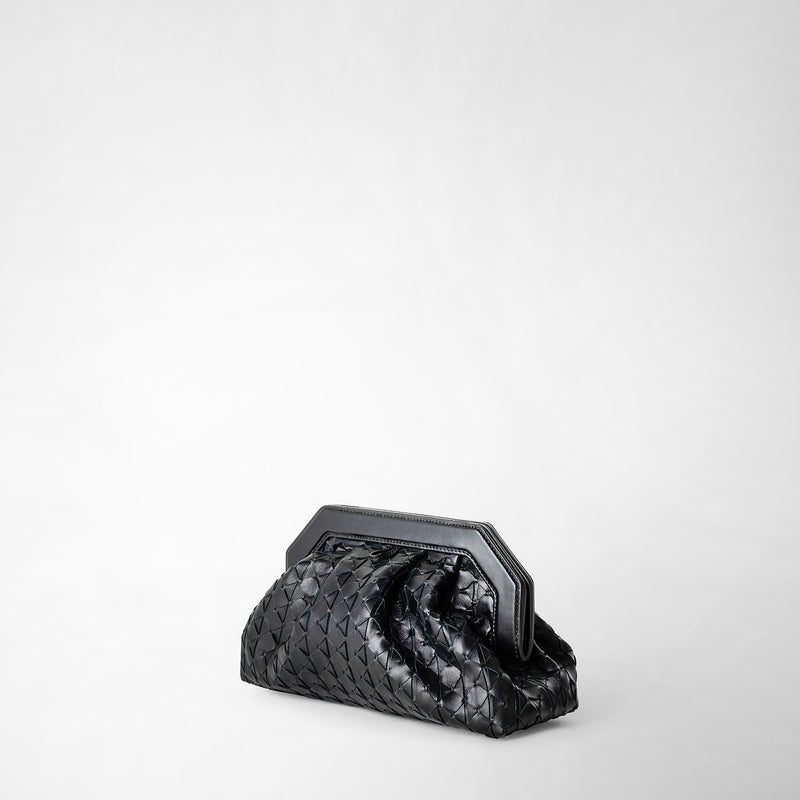 Secret clutch bag in mosaico - black