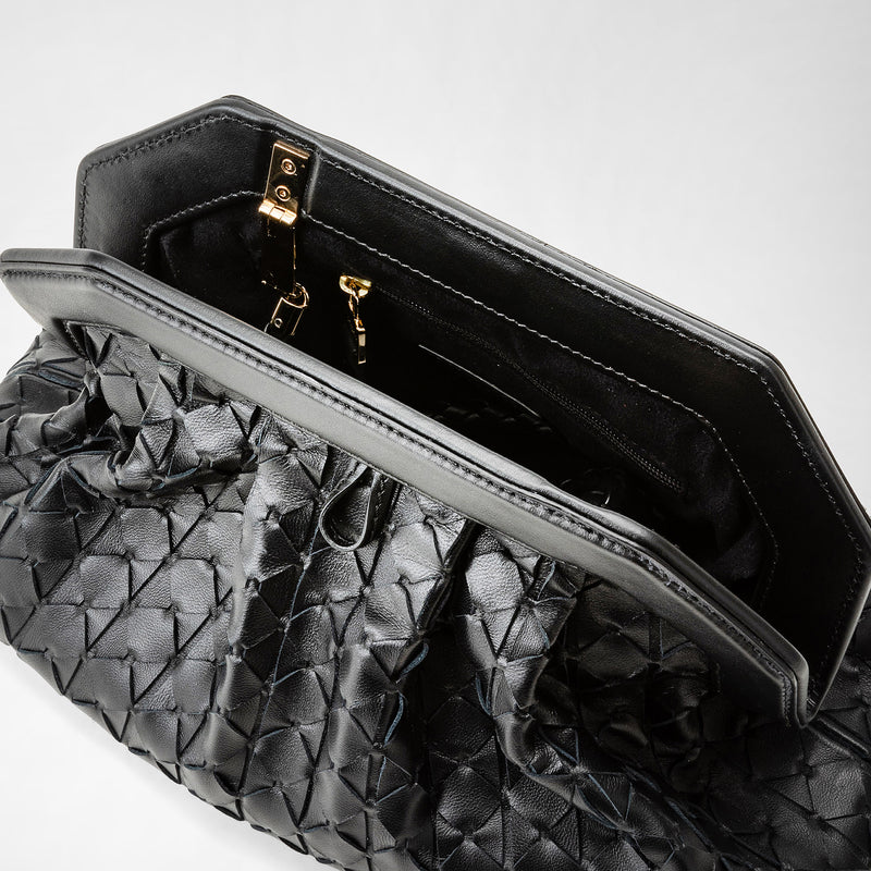 Secret clutch bag in mosaico - black