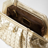 Secret clutch bag in mosaico - light gold