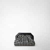 CLUTCH SECRET IN MOSAICO Black/Off-White