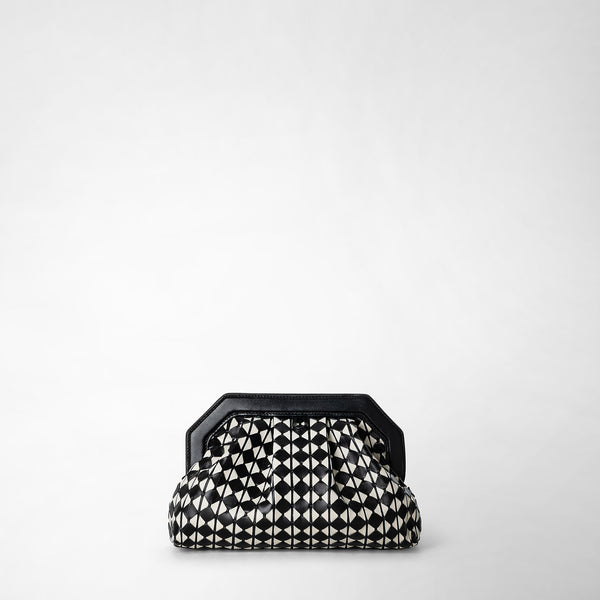 Clutch secret in mosaico - black/off-white