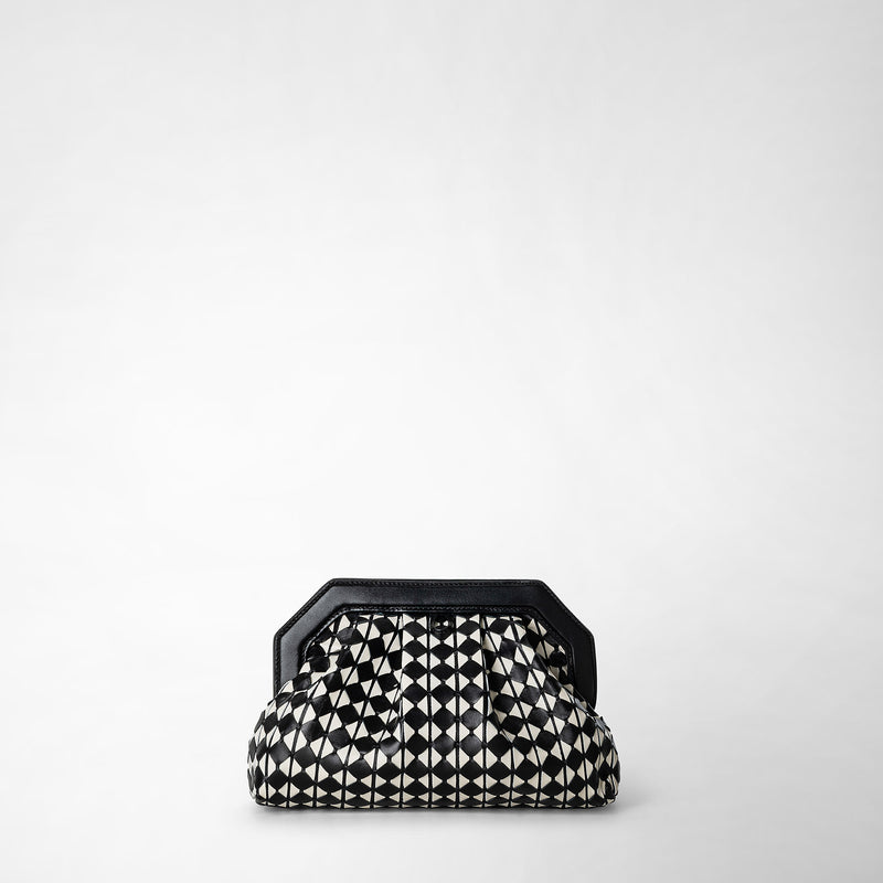 Secret clutch bag in mosaico - black/off-white