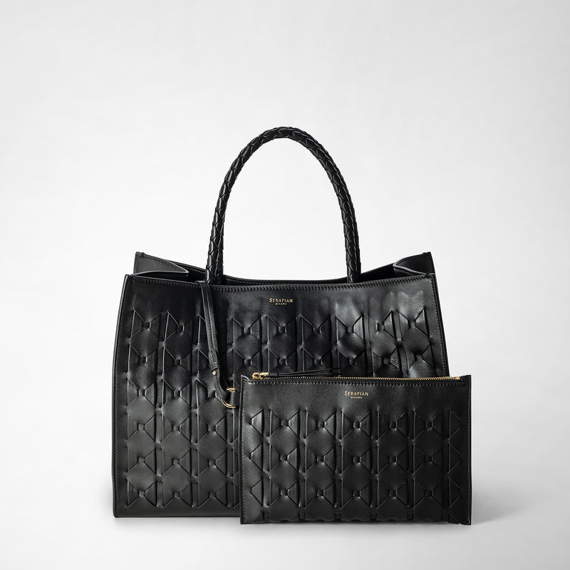 1928 tote bag in mosaico - black