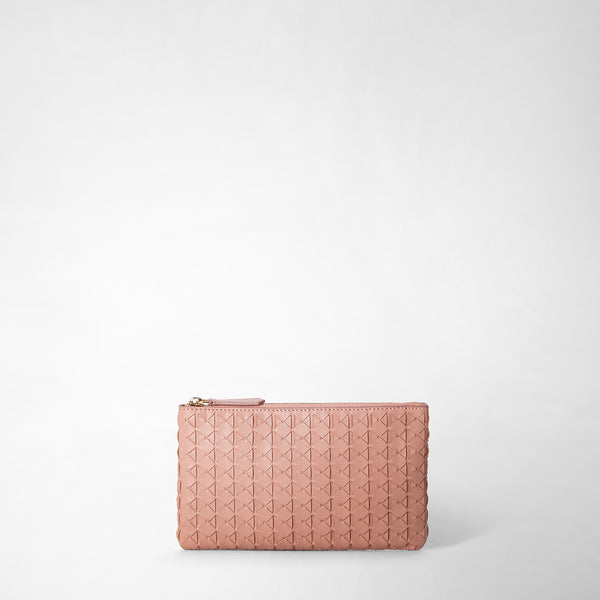 Pouch with zip in mosaico - blush