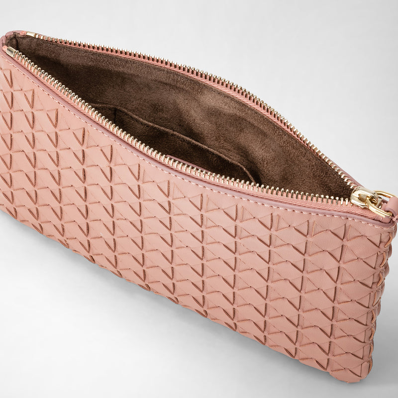 Pouch with zip in mosaico - blush