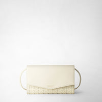 CLUTCH WITH SHOULDER STRAP IN MOSAICO Off-White