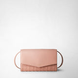 Clutch with shoulder strap in mosaico - blush