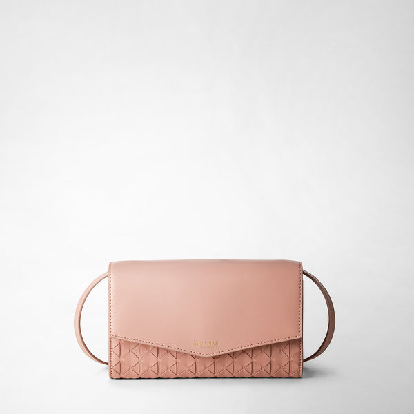 Clutch con tracolla in mosaico - blush