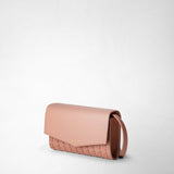 Clutch with shoulder strap in mosaico - blush