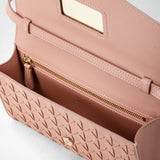 Clutch with shoulder strap in mosaico - blush