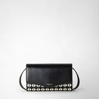 CLUTCH WITH SHOULDER STRAP IN MOSAICO Black/Off-White