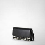 Clutch with shoulder strap in mosaico - black/off-white