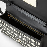 Clutch with shoulder strap in mosaico - black/off-white