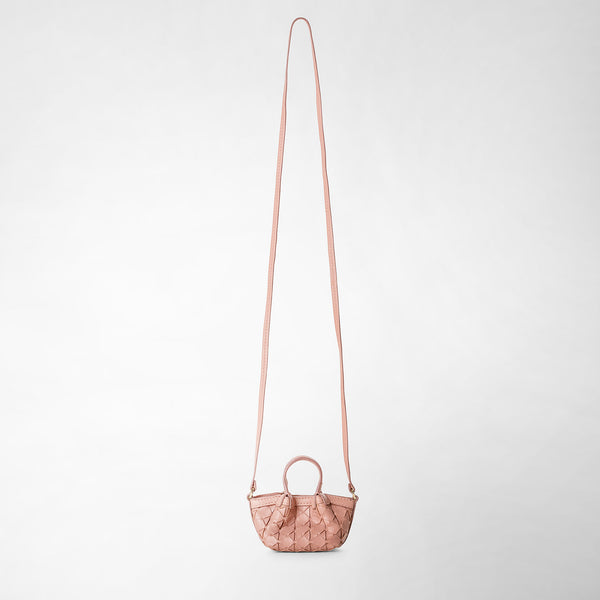 Sac secret nano en cuir mosaico - blush