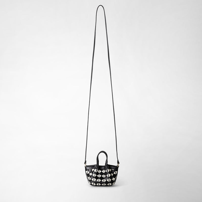 Nano secret bag in mosaico - black/off-white